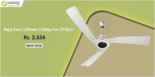 Bajaj Euro 1200mm Ceiling Fan White A Decorative Fan With Central Dark Colour Ring On The Motor And Windle Blades De Ceiling Fan Fan Decoration Color Ring