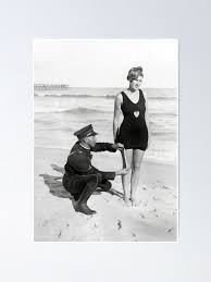 Police Scrutinize Woman Bather at Beach c. 1921" Poster for Sale by Daniel-Hagerman | Redbubble