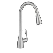 Kitchen faucets can be surprisingly expensive, especially when you're looking at name brand options. Moen Georgene Spot Resist Stainless 1 Handle Deck Mount Pull Down Handle Kitchen Faucet Deck Plate Included In The Kitchen Faucets Department At Lowes Com