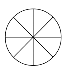 fraction pie divided into eighths clipart etc