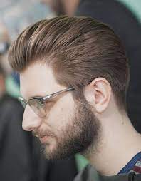 Loose Slick Back Hairstyle With Glasses Mens Slicked Back Hairstyles Long Hair Styles Men Slicked Back Hair