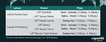 The combined network comprises 45.1km of track with 36 stations. You Can Pay Your Zakat At Selected Lrt Stations Until 4 June 2019