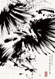 Black And White Eagle Painting Dabe3wzxkaaurnh Jpg 701 1000 Arte Relacionada Com Corvos Fotos De Tatuagen Estampas Japonesas