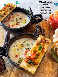 Healthy Millet Soup With Achari Flatbread Crackers Bajre Ka Raab Recipe Recipes Indian Food Recipes Vegetarian Millet Recipes