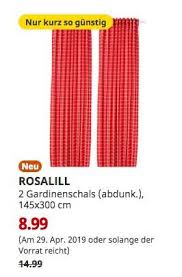 Ikea Brinkum Rosalill 2 Gardinenschals Abdunk Rot Weiss 145x300 Cm Gardinen Ikea Kuche Und Haushalt