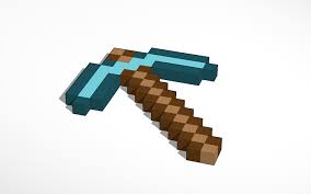 Minecraft Pixelart Diamond Pickaxe Minecraft Tinkercad Pickaxe low poly pixel art. minecraft pixelart diamond pickaxe