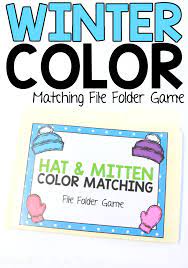 Winter Color Matching File Folder Game From Abcs To Acts Color Matching File Folder Folder Games Folder Games For Preschool