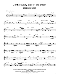 On The Sunny Side Of The Street By Sonny Stitt Tenor Sax Transcription Digital Sheet Music