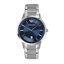 Brand new emporio armani chronograph blue dial blue leather men's watch ar1862. Emporio Armani Renato Silver Quartz Watch Blue Dial Ar11180 Rj Barber Sons
