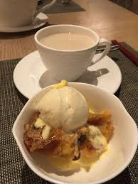 Bread And Butter Pudding With Creme Anglaise And Vanilla Ice Cream Bliss Bread And Butter Pudding Food Creme Anglaise