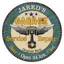 JARED'S Garage 12" Round Metal Sign Man Cave Home Wall Décor ...