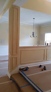 Chair rail is a type of molding traditionally installed a third of the way up the walls of a dining room. Wainscoting Faux Picture Frames And Chair Rail Installation And Painting