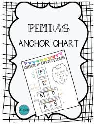 Order Of Operations Anchor Chart Pemdas