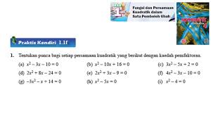 Kssm Matematik Tingkatan 4 Bab 1 Fungsi Dan Persamaan Kuadratik Dalam Praktis Kendiri 1 1f No1 Kelas Live