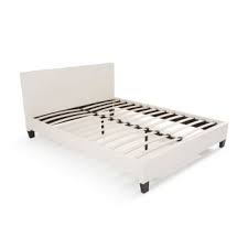 Une structure de lit avec plusieurs rangements cachés. 209 41 Sur Night Lit En Simili Cuir 140 X 190 Cm Blanc Achat Prix Fnac