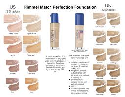 Rimmel London Match Perfection Foundation Us Vs Uk In 2019