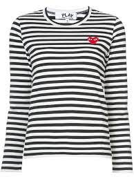 Shop Comme Des Garcons Play Striped Long Sleeved T Shirt With Express Delivery Farfetch