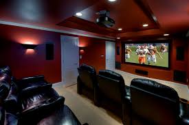 Explore home theater design ideas at hgtv.com, plus check out helpful pictures for inspiration. Ashburn Transitional Basement Theatre Room Contemporary Home Theater Dc Metro By Synergy Design Construction