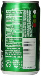 Diet Mountain Dew Nutrition Information