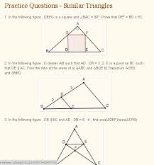 Two triangles are similar if the only difference is size (and possibly the need to turn or flip one around). Practice Questions Similar Triangles Similar Triangles Mathematics Worksheets Geometry Worksheets