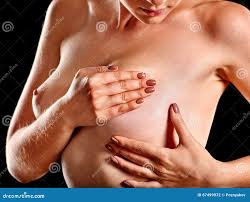 Breast Self Exam. Naked Girl Examines Her Nude Breasts. Stock Photo - Image  of bosom, lifestyle: 67499072