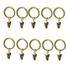 Solid steel curtain and drapery rings with clips and eyelets 1 inner diameter; Homeelabador 10 X 30mm Antique Gold Brass Colour Strong Metal Curtain Rings With Clips For Hanging Curtain Pole Rod Voile Net Rings Buy Online In Bahamas At Bahamas Desertcart Com Productid 51407926