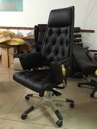 Black Leather Office Revolving Chair Height Adjustable Back Tilt Mechanism Whole Sale Factory China Foshan Staff Office Ch Revolving Chair Chair Height Chair