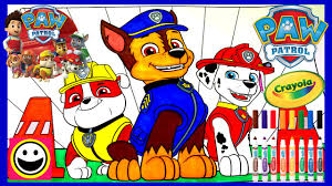 All paw patrol characters coloring page. Paw Patrol Pups Rubble Chase Marshall Crayola Coloring Pages Crayola Coloring Book Youtube