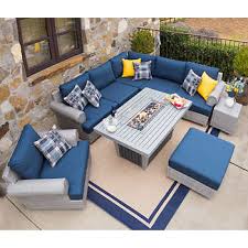 Regency 9 Piece Seating Set With Fire Table By Sirio Patio Furniture Layout Costco Patio Furniture Deck Furniture Layout