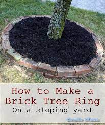 How To Make A Brick Tree Ring On Uneven Ground Landscaping Around Trees Brick Garden Brick Tree Ring