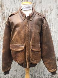 Vintage Avirex Brown Distressed Leather A 2 Flight Bomber Jacket Size Large Avirex Jackets Flight Bomber Jacket Bomber Jacket