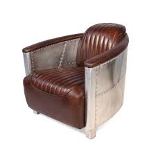 81 x 78 x 70 cm maße sitzkissen h x b x t. Aviator Sessel In Vintage Patina Braun Leder Und Aluminium Genietet