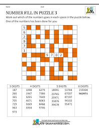 Pdf version of the puzzle. Number Fill In Puzzles