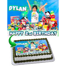 Here are a few of the styles available at a walmart supercenter near you. Ryan Toysreview Edible Cake Image Topper Personalized Picture 1 4 Sheet 8 X10 5 Walmart Com Walmart Com