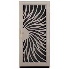Designed to complement the architecture of your home. Unique Home Designs 36 In X 80 In Solstice Tan Surface Mount Steel Security Door With Black Perforated Screen And Nickel Hardware Idr31000362146 The Home De Steel Security Doors Unique House
