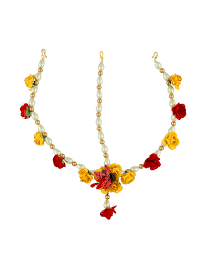 Fashionable red yellow soft ceramic pearl earrings elegant charm bohemian hypoallergenic personalized jewelry gift. Buy Yellow Red Combination Very Classy Designer Haldiflower Jewellery For Women Online Anuradha Art Jewellery