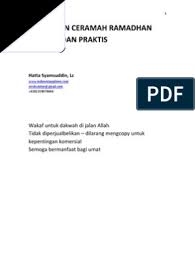 Materi kultum tentang keringanan bagi orang yang berpuasa : Kumpulan Ceramah Ramadhan Hatta Syamsuddin