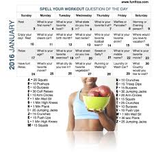 Spell Your Workout Challenge January 2016 Workout Calendar Month Workout Challenge Month Workout Workout