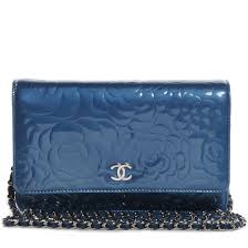 Chanel Patent Camellia Wallet On Chain Woc Blue Wallet Chanel Bag Snob