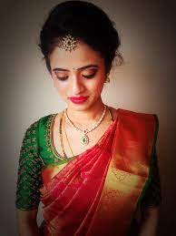 Traditional Indian Bridal Hairstyles Google Search Saree Hairstyles Silk Saree Blouse Designs Wedding Blouse Designs