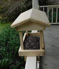 Cedar Deck Rail Bird Feeder With Roof Deck Rail Feeder This Bird Feeder Is Made To Fit Over Your Deck Rail Or Porch T Rail Bird Bird Feeders Wood Bird Feeder