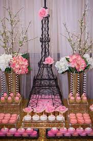 Paris themed parties are so elegant and fun! French Parisian Bridal Wedding Shower Party Ideas Photo 3 Of 13 Parisian Themed Bridal Shower Paris Theme Wedding Paris Theme Party