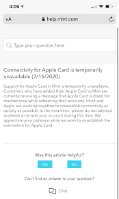 Currently, the option to connect apple card to qbse is unavailable. Any Update On Apple Card Return To Mint App This Is The Last Update I Could Find From About A Month Ago Applecard