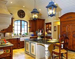 French provincial style, island corner detail. French Country Kitchen Decor Cabinets Ideas And Curtains