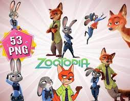 Zootopia Clipart Bundle Includes 53 Png Files With Transparent Background Best Character Printables Blog Backgrounds Zootopia Characters