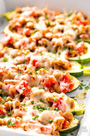 Carefully spoon the sausage mixture into the open zucchini halves, top with shredded mozzarella and that's it. Keto Italian Sausage Stuffed Zucchini Boats Recipe Wholesome Yum