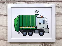 Garbage Truck Print Nursery Wall Art Cute Poster Etsy Garbage Truck Trucks Print Poster Drawing Begin by drawing a square. garbage truck print nursery wall art