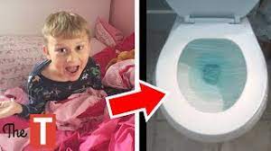 The plates have painted circles with the words skinny jeans, favorite jeans, and. 10 Hilarious Kids Who Pranked Their Parents On April Fools Day Youtube