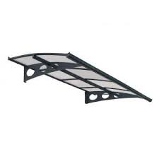 Palram Herald 2230 Awning In Grey Clear 703370 The Home Depot Door Awning Door Canopy Polycarbonate Roof Panels