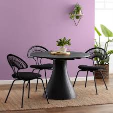 Round Black Wood Keanu Dining Table World Market Black Round Dining Table Dining Table Dining Chairs